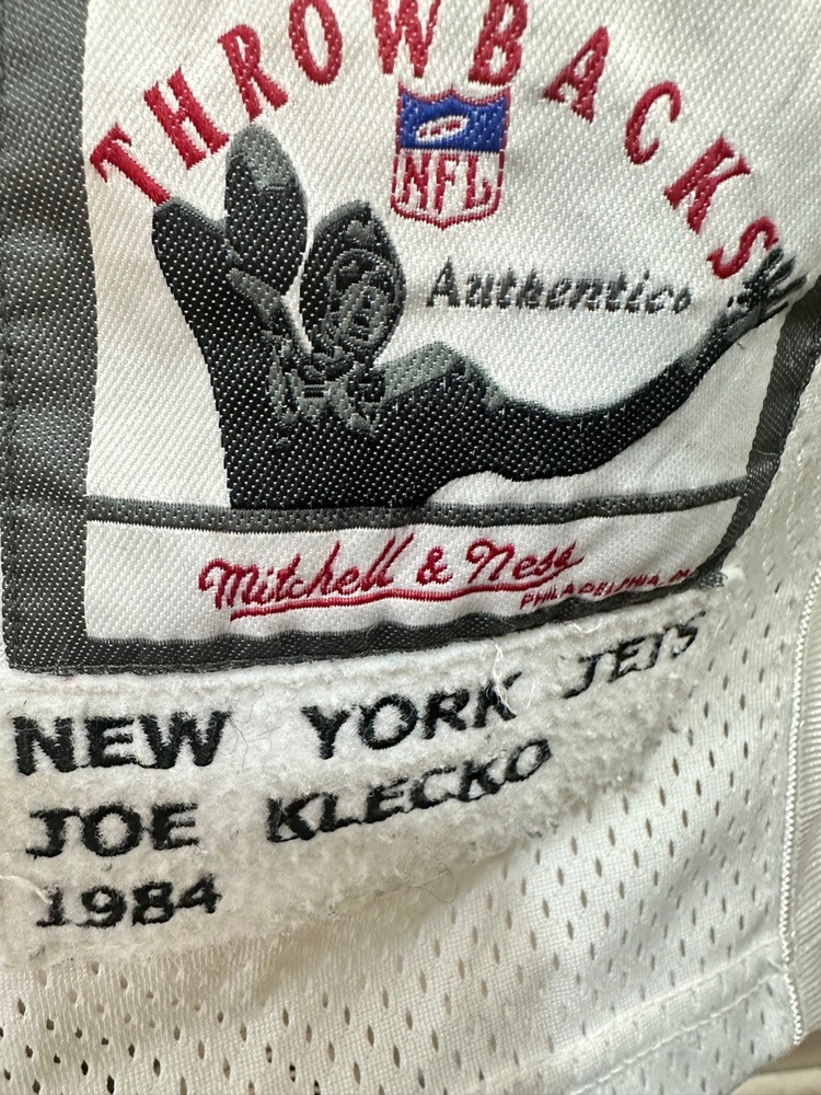 Mitchell & Ness Throwback New York Jets Klecko 1984 Sz 54 White Football  #73 - Picture 9 of 13